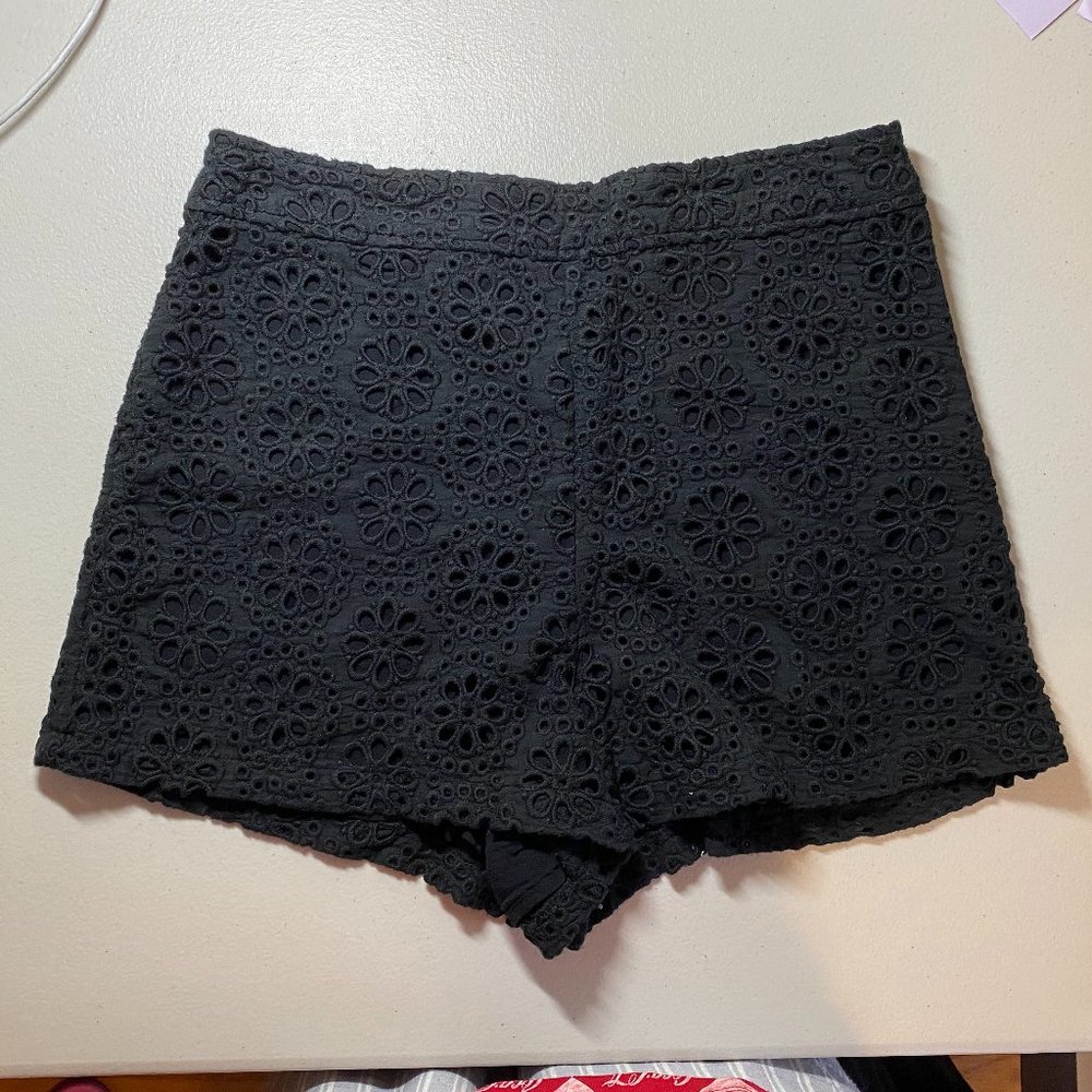 Abercrombie & Fitch Black Lace Eyelet Shorts